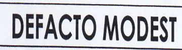 DEFACTO MODEST trademark logo