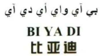 BI YA DI بي آي واي أي دي آي trademark logo