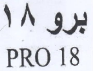 PRO 18 برو trademark logo