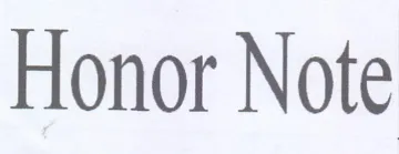 Honor Note trademark logo