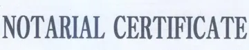 NOTARIAL CERTIFICATE trademark logo