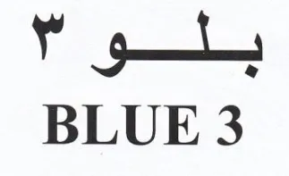 BLUE 3 trademark logo