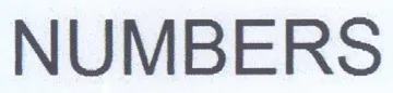 NUMBERS trademark logo