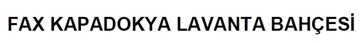 Fax KAPADOKYA LAVANTA BAHCESI trademark logo